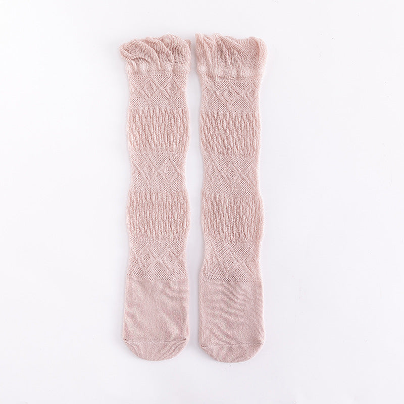 Niños al por mayor Calcetines de malla de verano de algodón calcetines de mosquito delgados